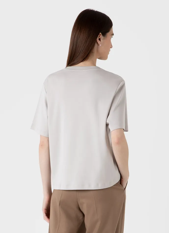 Tshirts and Tops Boxy Heavyweight Tshirt Putty ussunspel Women