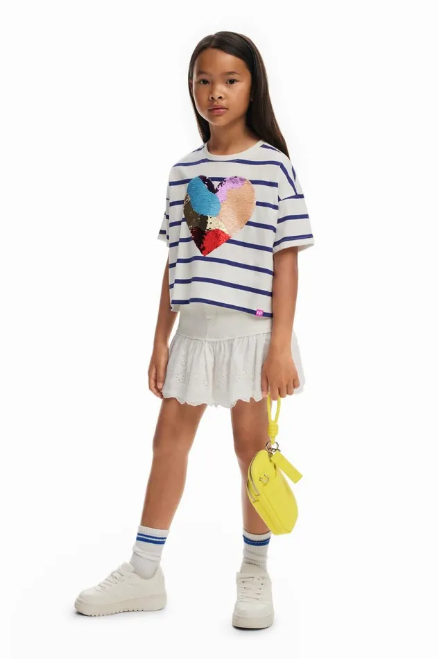 Tshirts And Shirts Kids Desigual Heart Stripe Dress Blue