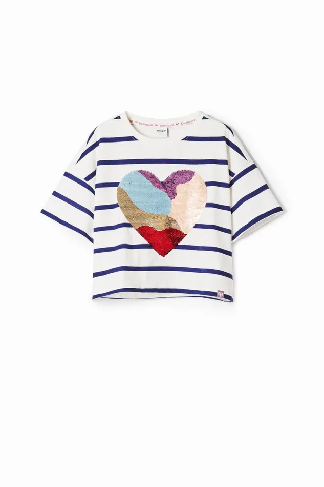 Tshirts And Shirts Kids Desigual Heart Stripe Dress Blue