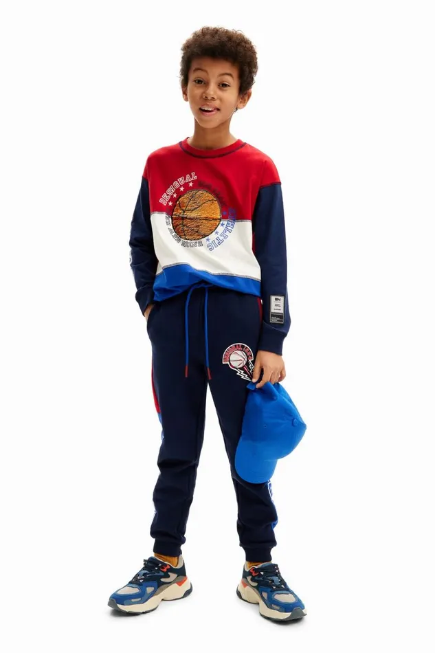 Tshirts And Shirts Kids Desigual Tricolor Basketball Tshirt Blue
