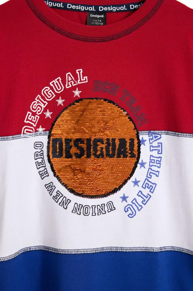 Tshirts And Shirts Kids Desigual Tricolor Basketball Tshirt Blue