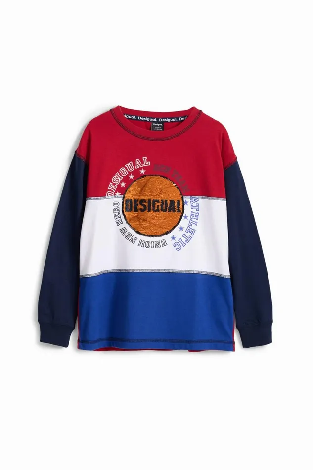 Tshirts And Shirts Kids Desigual Tricolor Basketball Tshirt Blue