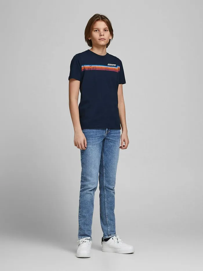 Tshirts JACK and JONES Junior BOYS CREW NECK TSHIRT Blue Navy Blazer Popular
