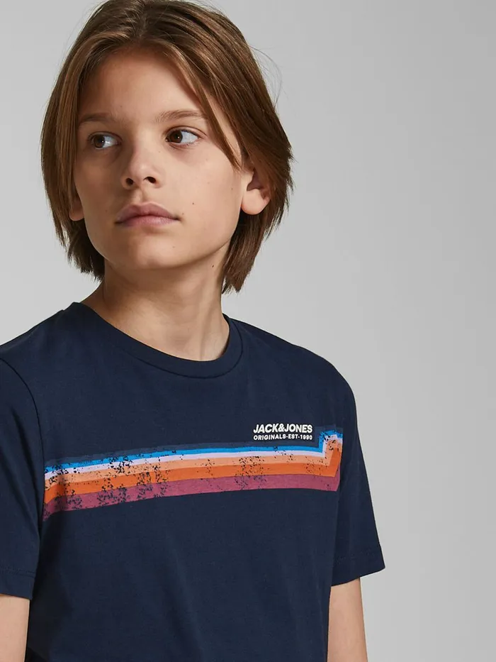 Tshirts JACK and JONES Junior BOYS CREW NECK TSHIRT Blue Navy Blazer Popular
