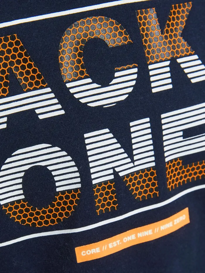Tshirts JACK and JONES Junior BOYS LOGO PRINT TSHIRT Blue Navy Blazer Popular