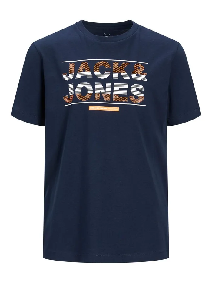 Tshirts JACK and JONES Junior BOYS LOGO PRINT TSHIRT Blue Navy Blazer Popular