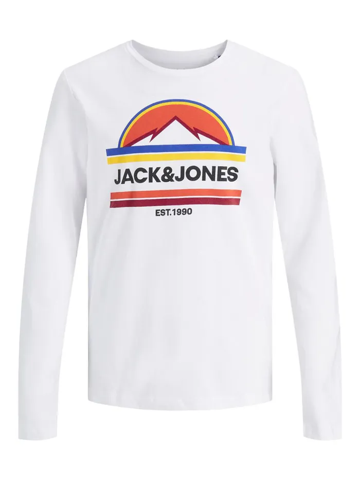 Tshirts JACK and JONES Junior BOYS LONGSLEEVED TSHIRT White White For Sale