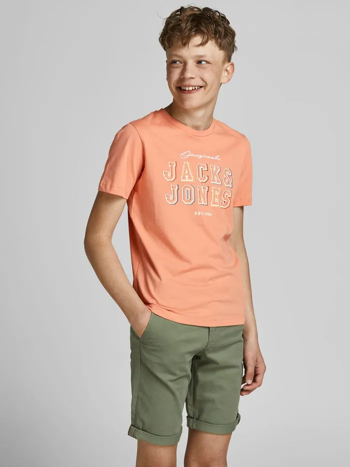 Tshirts JACK and JONES Junior BOYS TSHIRT Pastel Shell Coral On Sale