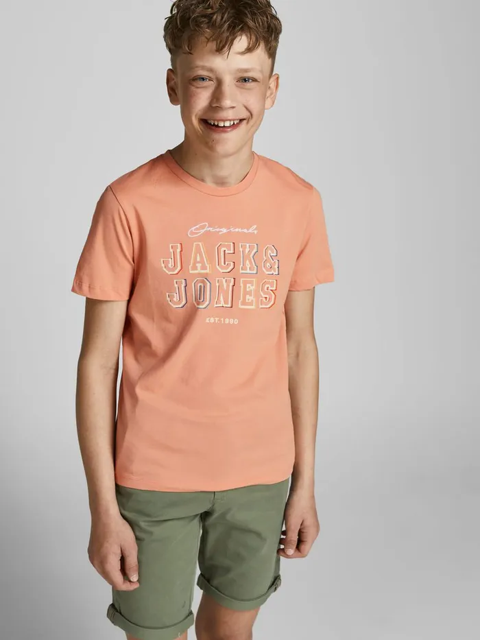Tshirts JACK and JONES Junior BOYS TSHIRT Pastel Shell Coral On Sale