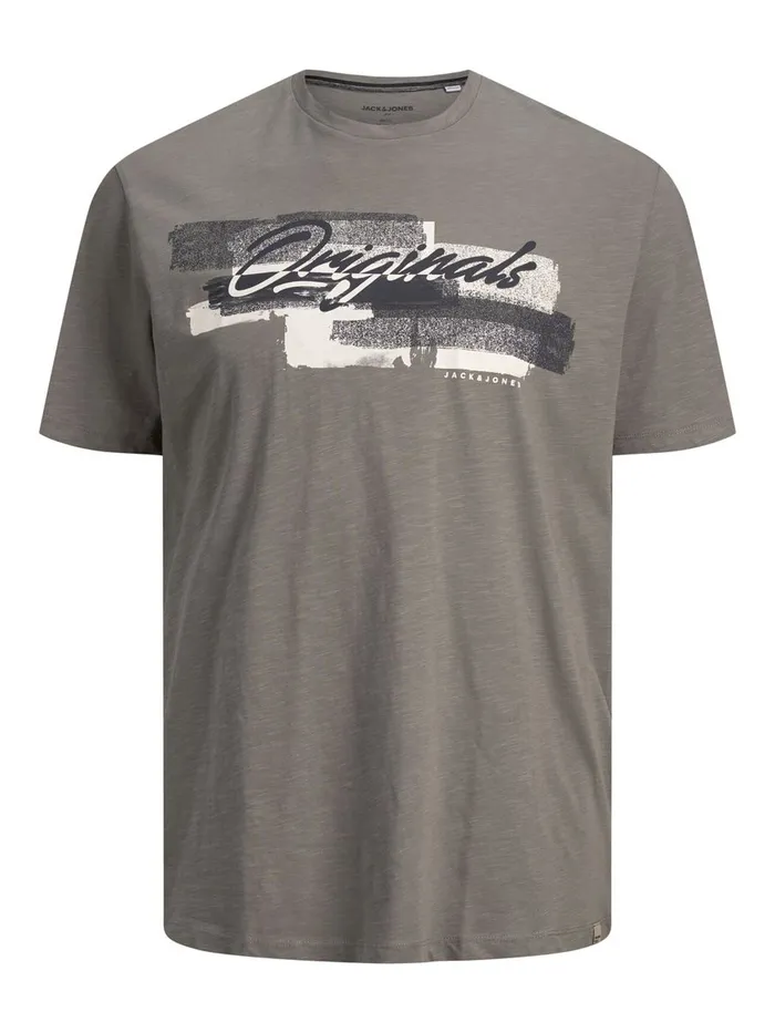 Tshirts JACK and JONES Mens BRUSH STROKE LOGO PLUS SIZE TSHIRT Green Sedona Sage Gift for Friend