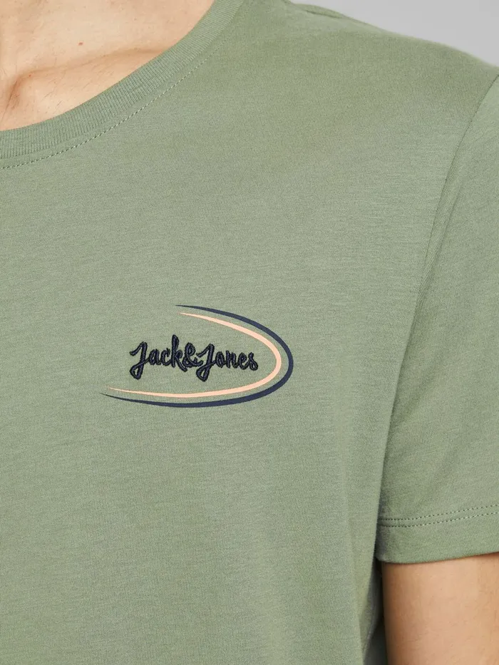 Tshirts JACK and JONES Mens BRUSHED CREW NECK TSHIRT Green Sea Spray Popular