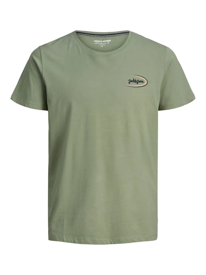 Tshirts JACK and JONES Mens BRUSHED CREW NECK TSHIRT Green Sea Spray Popular