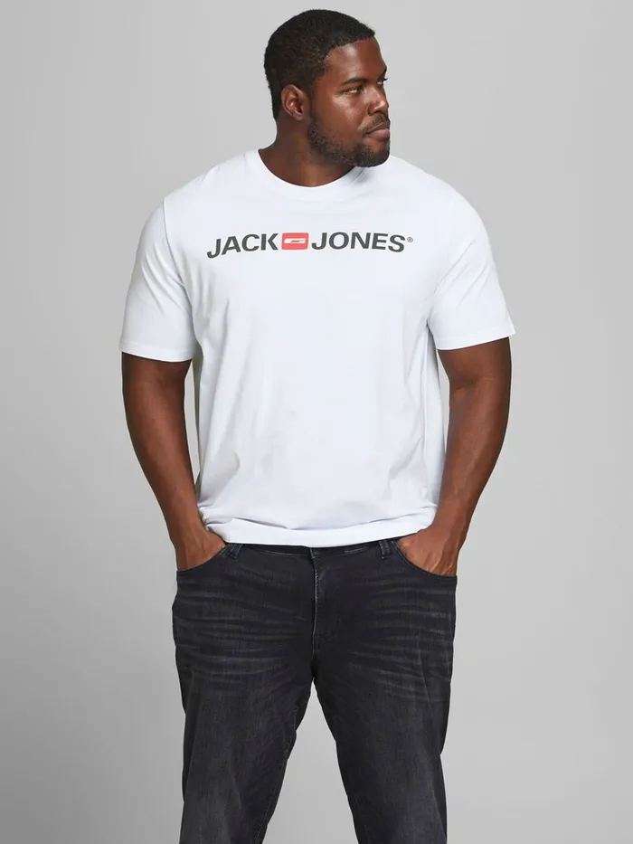 Tshirts JACK and JONES Mens COTTON JERSEY PLUS SIZE TSHIRT White White Cheap On Sale Tshirts JACK and JONES Mens COTTON JERSEY PLUS SIZE TSHIRT White White Cheap On Sale