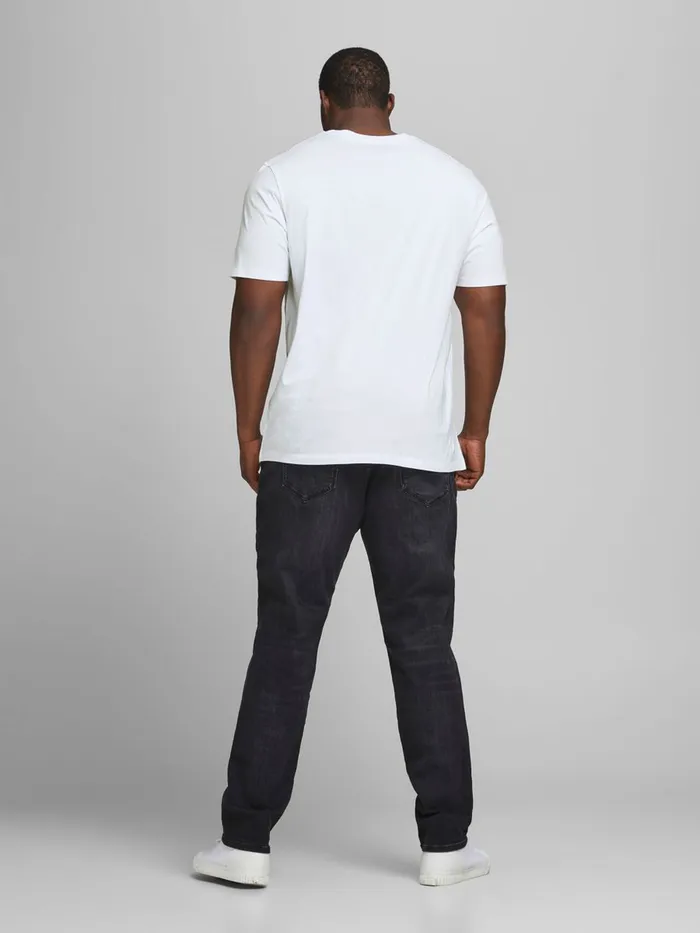 Tshirts JACK and JONES Mens COTTON JERSEY PLUS SIZE TSHIRT White White Cheap On Sale