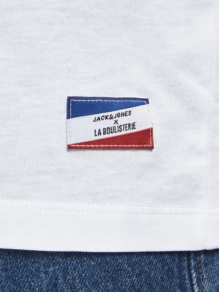 Tshirts JACK and JONES Mens FRENCH PRINT TSHIRT White White On Sale