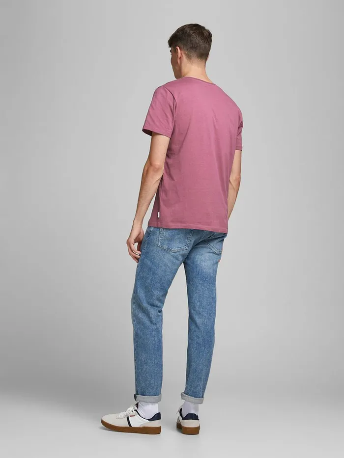 Tshirts JACK and JONES Mens LOGO PRINT TSHIRT Pink Hawthorn Rose Gift Ideas