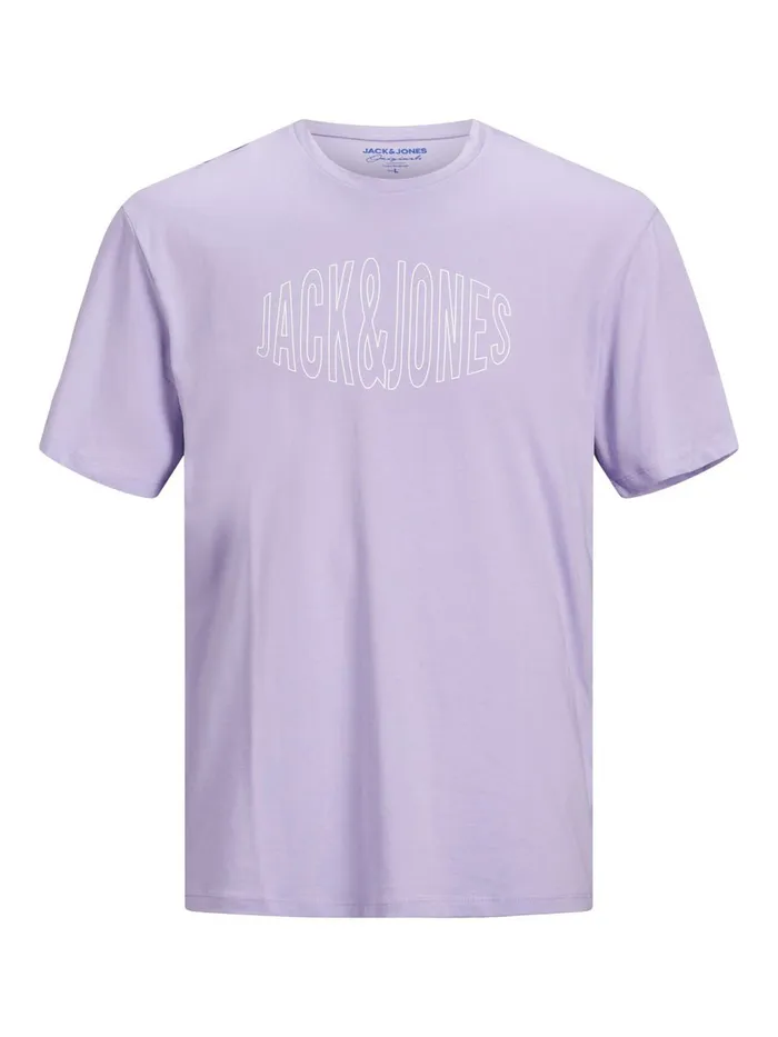 Tshirts JACK and JONES Mens LOGO TSHIRT Pastel Lavender Cheap On Sale