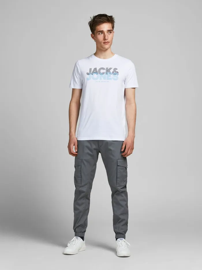 Tshirts JACK and JONES Mens LOGO TSHIRT White White Gift 4 You