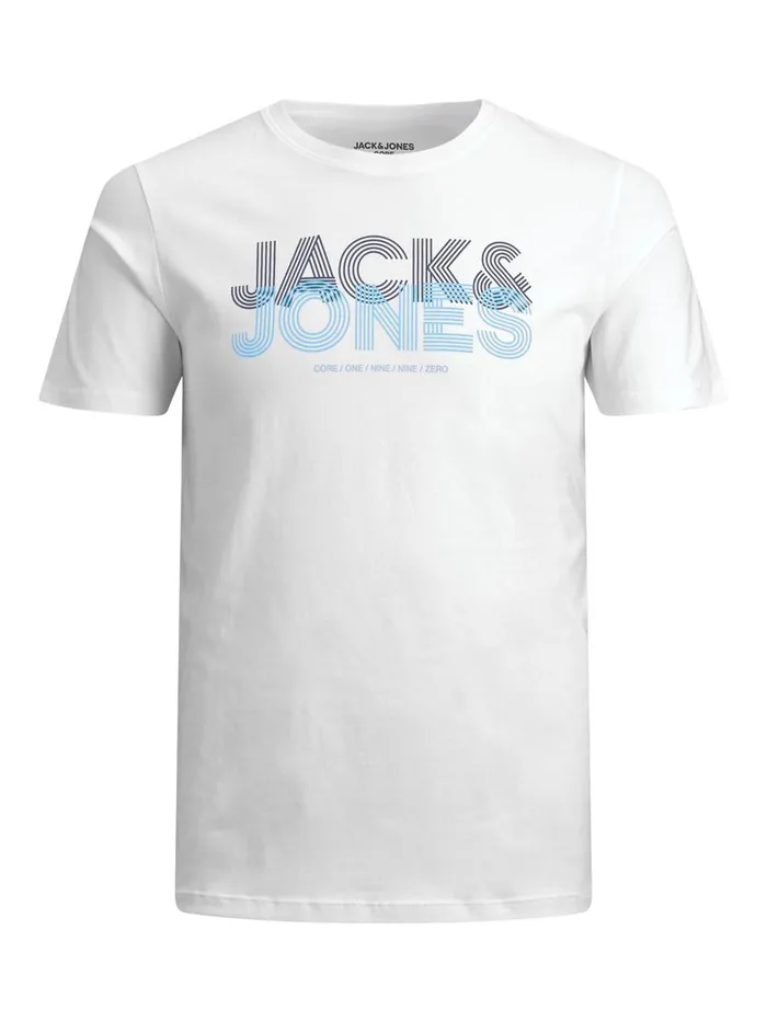 Tshirts JACK and JONES Mens LOGO TSHIRT White White Gift 4 You