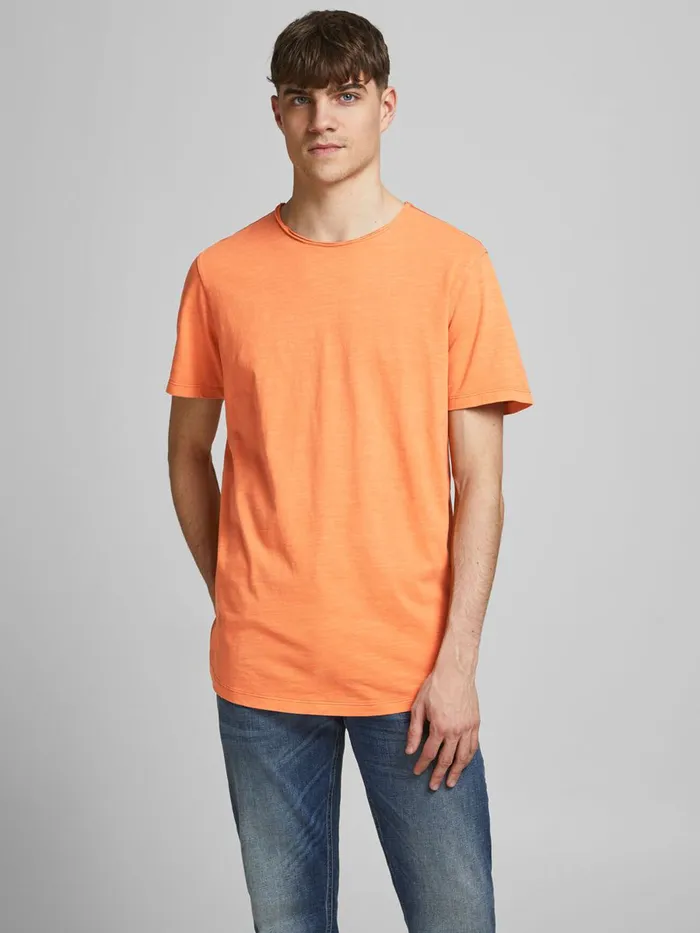 Tshirts JACK and JONES Mens ORGANIC COTTON REGULAR FIT TSHIRT Orange Hawaiian Sunset Cheap On Sale Tshirts JACK and JONES Mens ORGANIC COTTON REGULAR FIT TSHIRT Orange Hawaiian Sunset Cheap On Sale