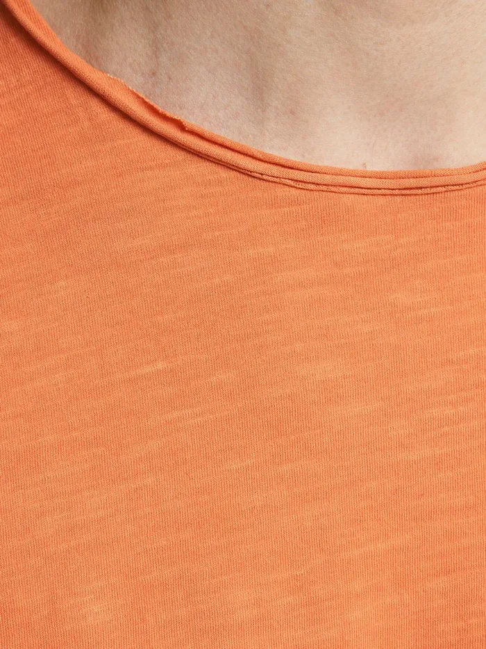 Tshirts JACK and JONES Mens ORGANIC COTTON REGULAR FIT TSHIRT Orange Hawaiian Sunset Cheap On Sale