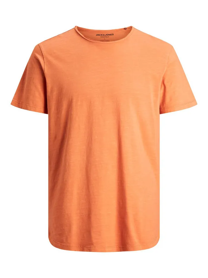 Tshirts JACK and JONES Mens ORGANIC COTTON REGULAR FIT TSHIRT Orange Hawaiian Sunset Cheap On Sale