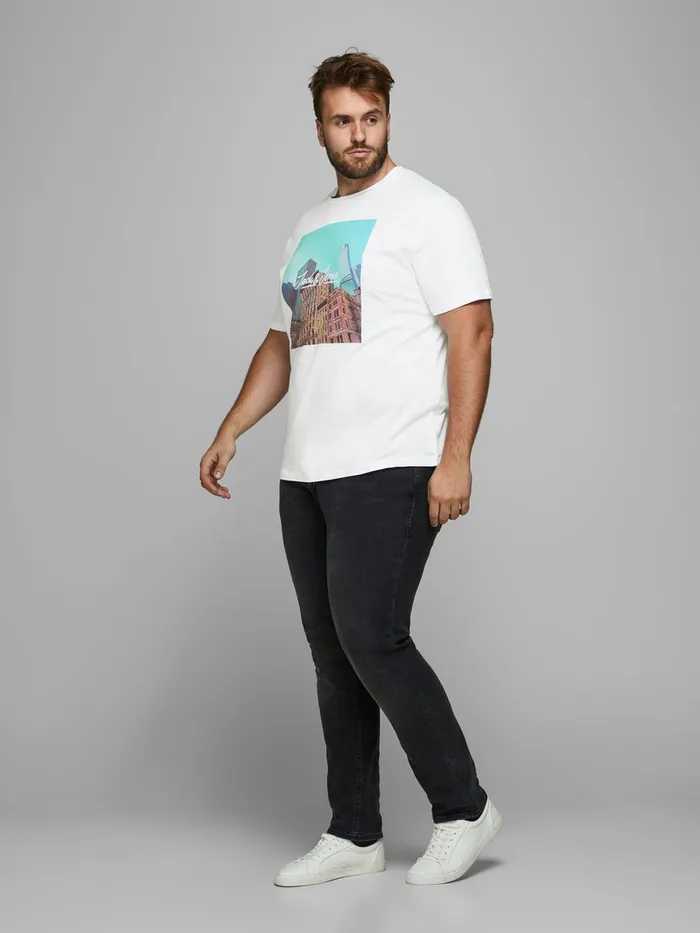 Tshirts JACK and JONES Mens PHOTO PRINT PLUS SIZE TSHIRT White White For Sale