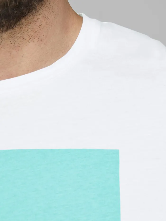 Tshirts JACK and JONES Mens PHOTO PRINT PLUS SIZE TSHIRT White White For Sale