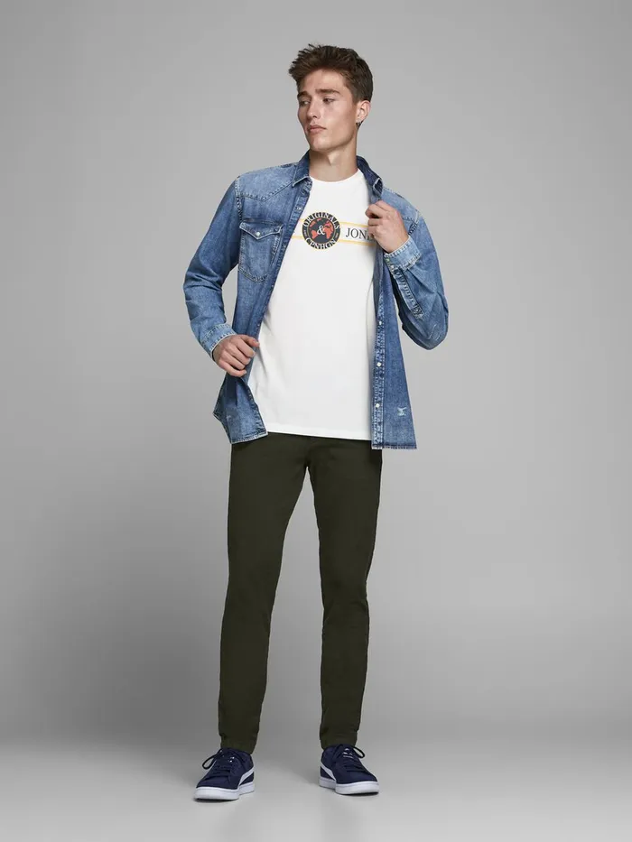 Tshirts JACK and JONES Mens REGULAR FIT LOGO TSHIRT White Cloud Dancer Online