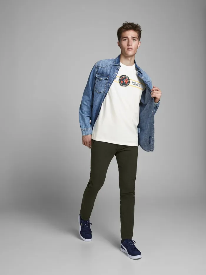 Tshirts JACK and JONES Mens REGULAR FIT LOGO TSHIRT White Cloud Dancer Online