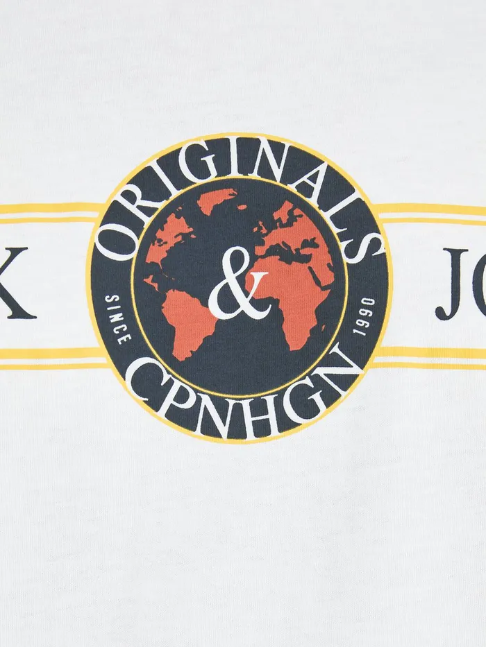 Tshirts JACK and JONES Mens REGULAR FIT LOGO TSHIRT White Cloud Dancer Online