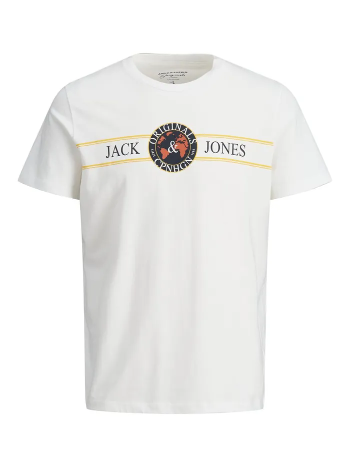 Tshirts JACK and JONES Mens REGULAR FIT LOGO TSHIRT White Cloud Dancer Online