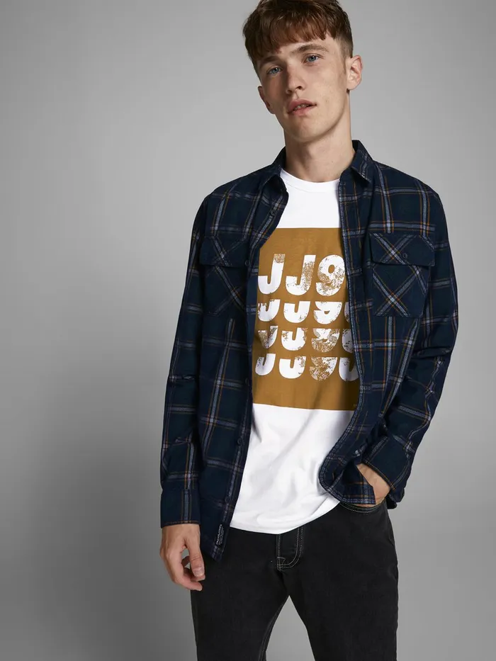 Tshirts JACK and JONES Mens SLIM FIT TSHIRT White White Cheap On Sale