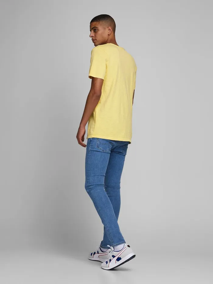 Tshirts JACK and JONES Mens SPLIT NECK TSHIRT Yellow Lemon Drop Online
