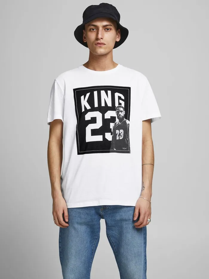 Tshirts JACK and JONES Mens STATEMENT PRINT TSHIRT White White Gift Ideas