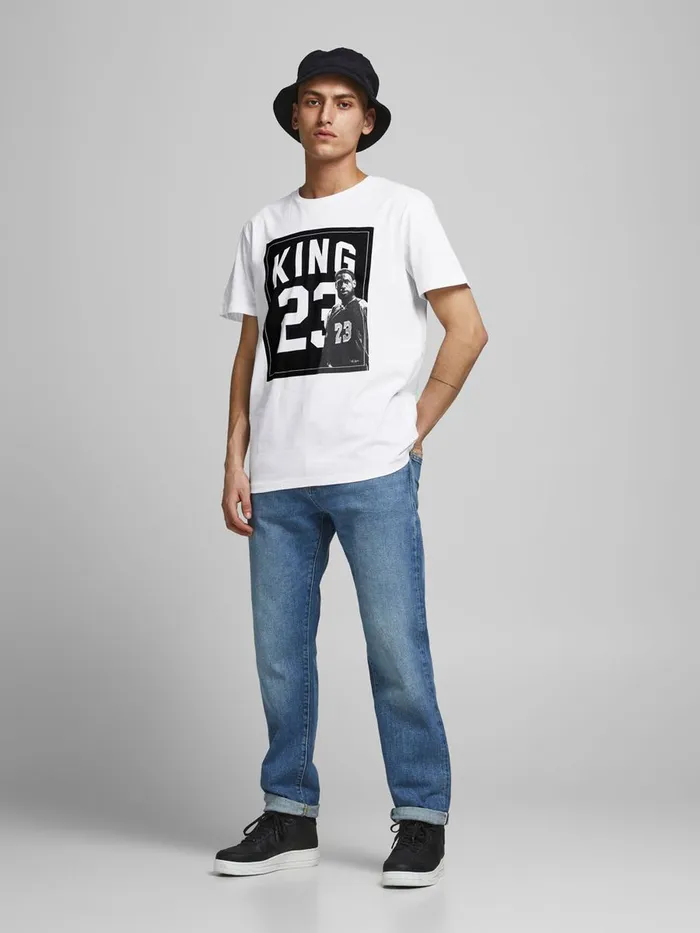 Tshirts JACK and JONES Mens STATEMENT PRINT TSHIRT White White Gift Ideas