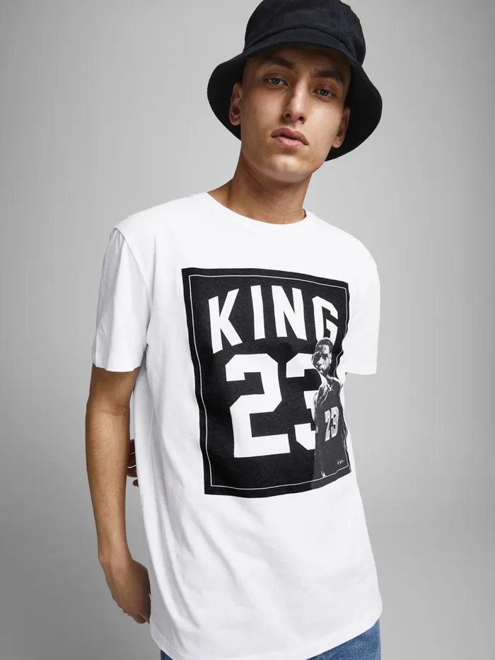 Tshirts JACK and JONES Mens STATEMENT PRINT TSHIRT White White Gift Ideas
