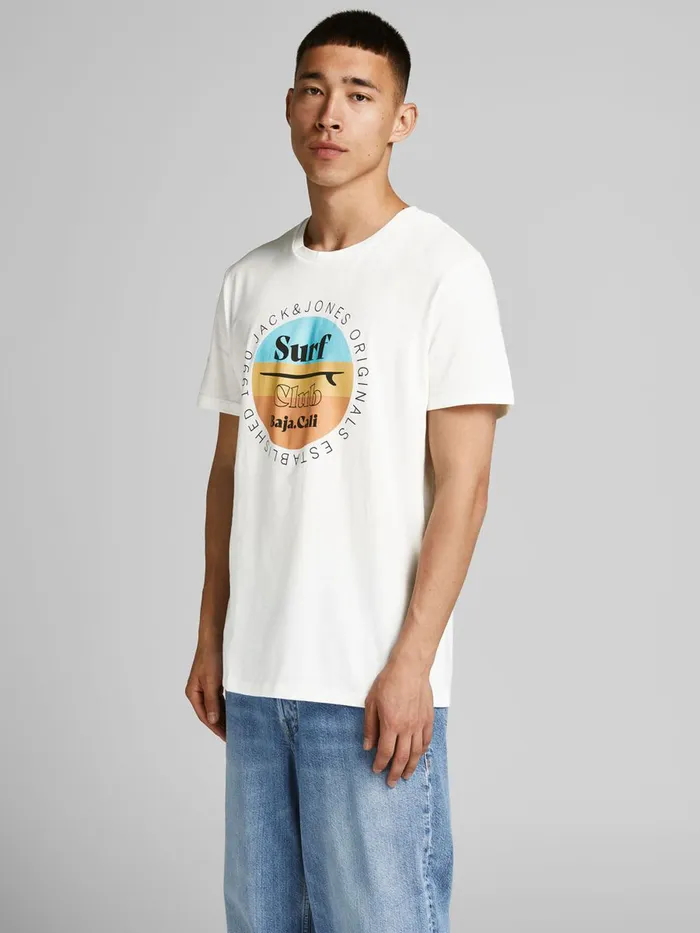 Tshirts JACK and JONES Mens SUMMER LOGO PRINT TSHIRT White Cloud Dancer Gift 4 You Tshirts JACK and JONES Mens SUMMER LOGO PRINT TSHIRT White Cloud Dancer Gift 4 You