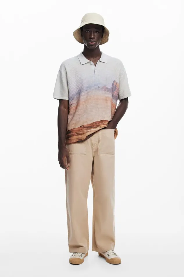 Tshirts Men Desigual Landscape Tshirt Brown