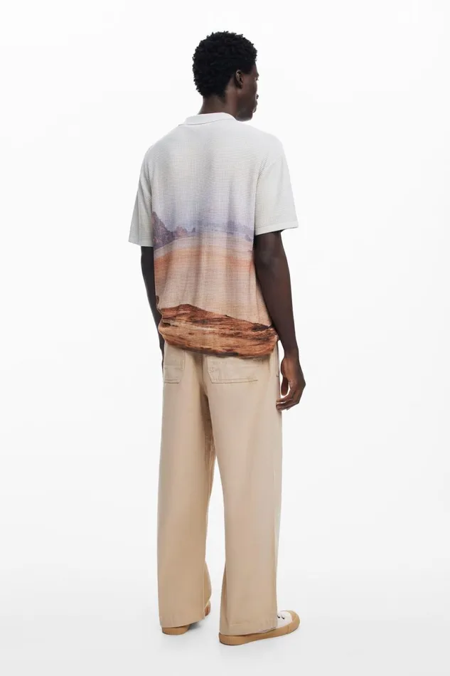 Tshirts Men Desigual Landscape Tshirt Brown