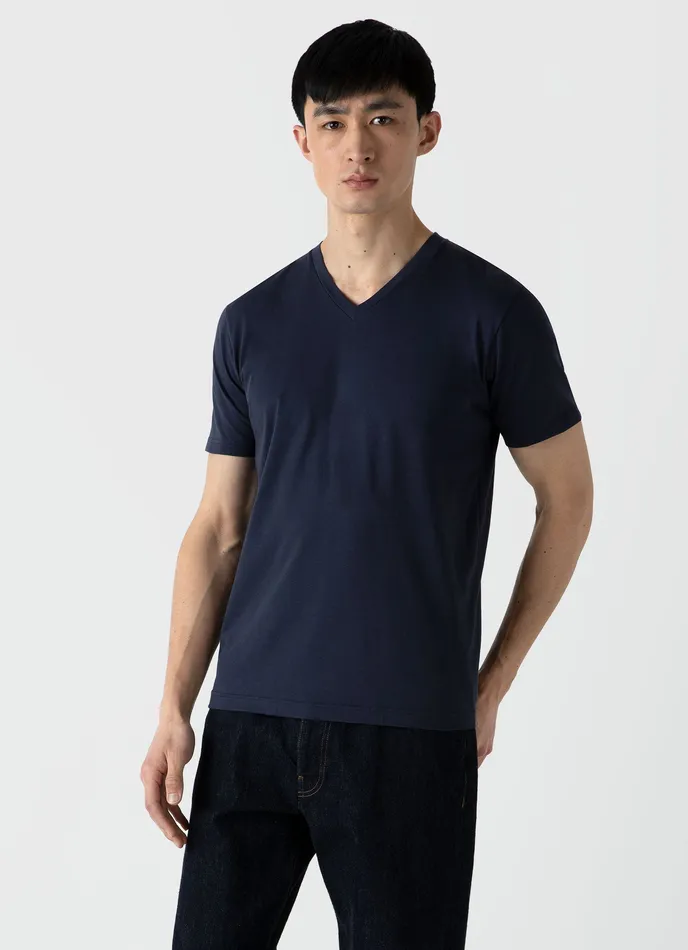 Tshirts ussunspel Men Riviera Midweight Vneck Tshirt Navy Tshirts ussunspel Men Riviera Midweight Vneck Tshirt Navy