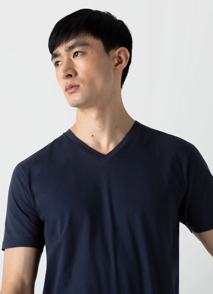 Tshirts ussunspel Men Riviera Midweight Vneck Tshirt Navy Tshirts ussunspel Men Riviera Midweight Vneck Tshirt Navy