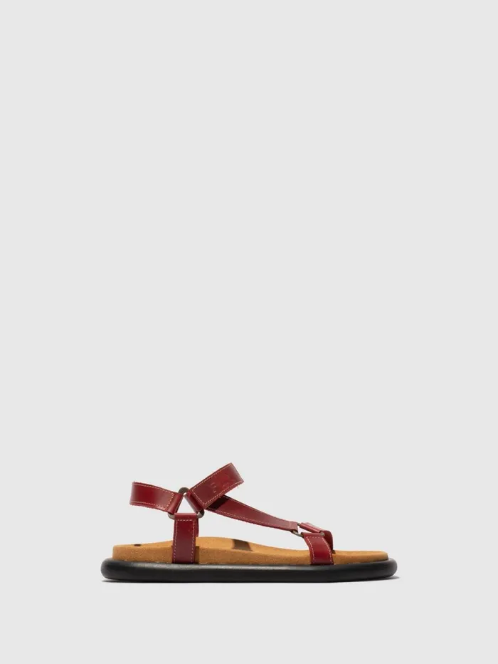 TStrap Sandals POCH069FLY RED Women Fly London Sandals