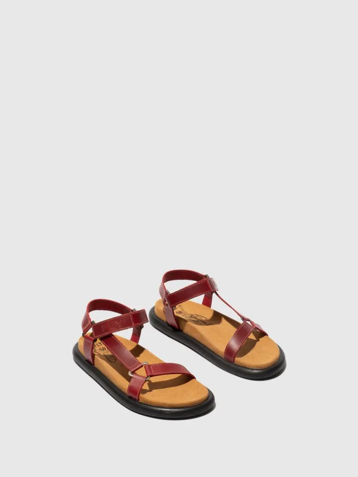 TStrap Sandals POCH069FLY RED Women Fly London Sandals