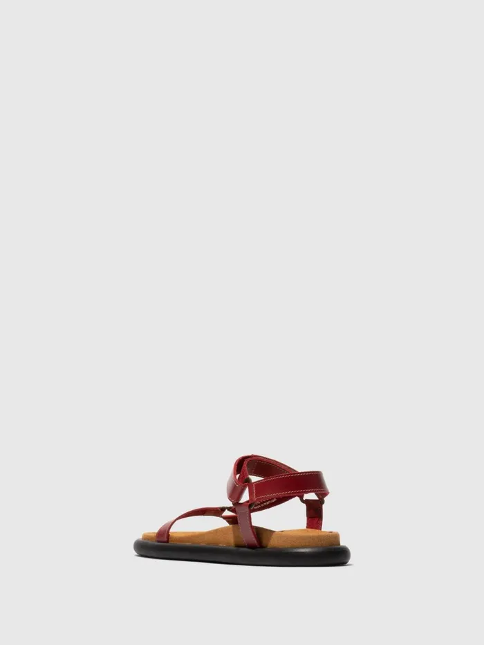 TStrap Sandals POCH069FLY RED Women Fly London Sandals