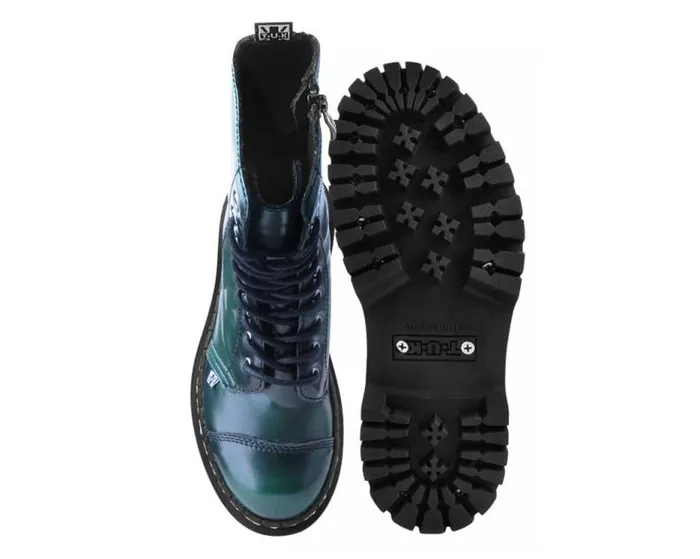 TUK Shoes Boots Men Green RubOff 10Eye Double Decker Boot TUK Shoes Boots Men Green RubOff 10Eye Double Decker Boot