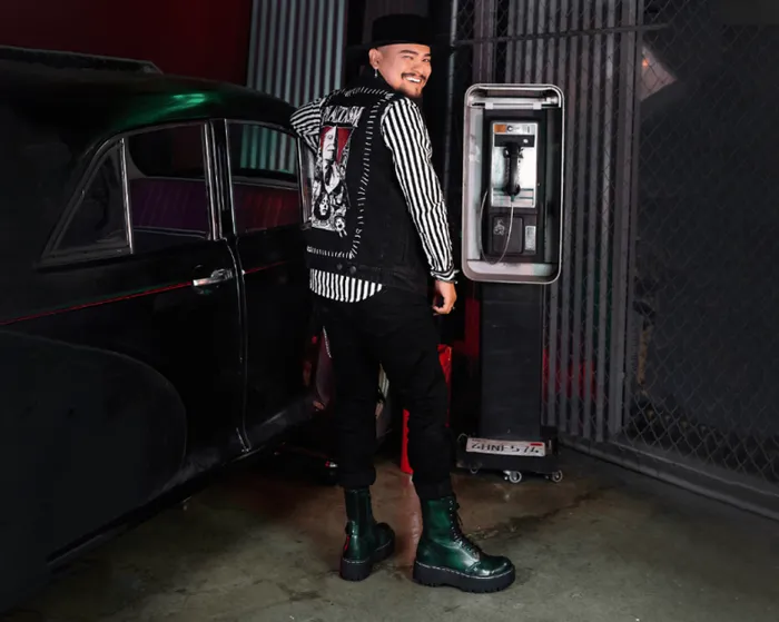 TUK Shoes Boots Men Green RubOff 10Eye Double Decker Boot TUK Shoes Boots Men Green RubOff 10Eye Double Decker Boot