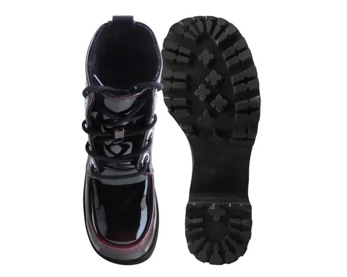 TUK Shoes Boots Women Burgundy Gradient Nosebleed