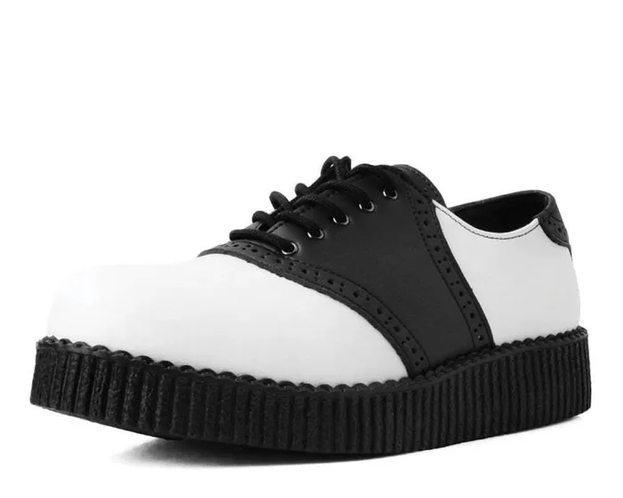 TUK Shoes Dress Shoes Men Black and White TUKskin Saddle Oxford
