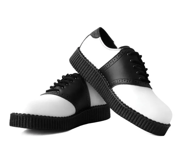 TUK Shoes Dress Shoes Men Black and White TUKskin Saddle Oxford